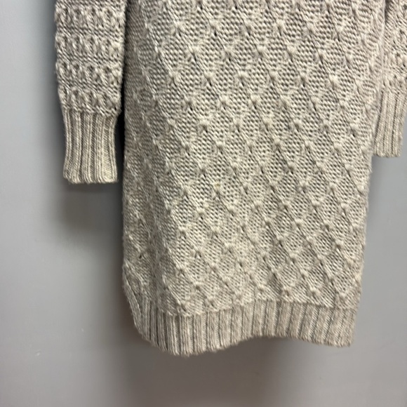 Anthropologie Sparrow Cable Knit Wool Cowl Neck Button Back Sweater Dress XS - Picture 3 of 11